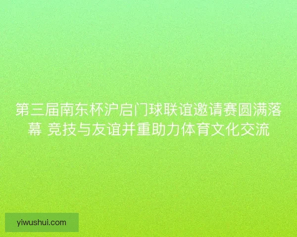 第三届南东杯沪启门球联谊邀请赛圆满落幕 竞技与友谊并重助力体育文化交流